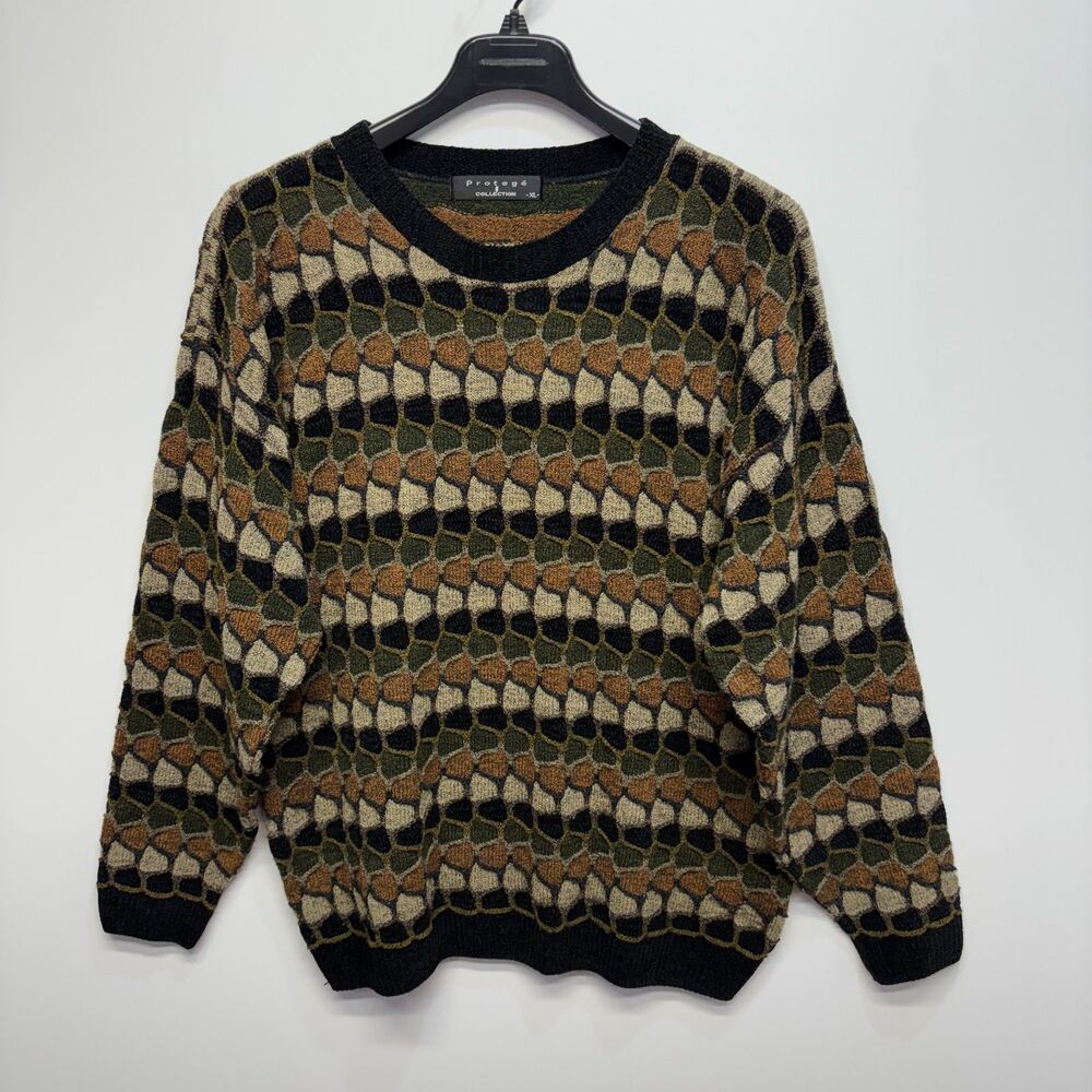 Vintage Protege Collection Coogi Style 3D Knit Sweater XL X-Large C111 -9